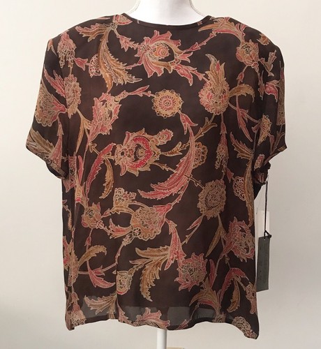 Linda Allard Ellen Tracy Größe 16 Kleid Topper Top Cardigan Shirt Bluse Seide neu - Bild 2 von 5