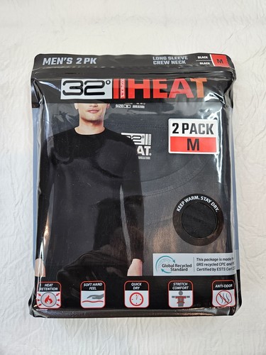 32 Degrees Heat Shirt Men M Black Long Sleeve Work Hiking Outdoors Hunting NWT