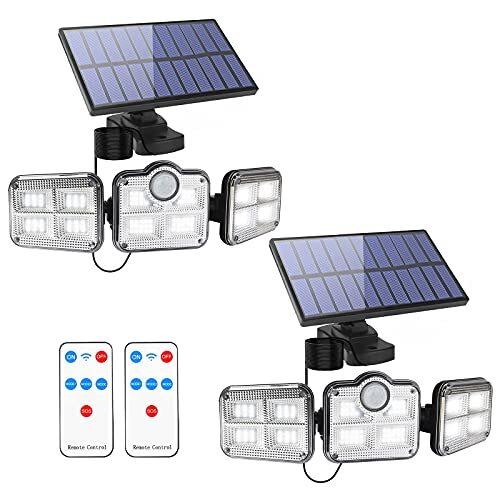 Fousômo Solaire Lumiere Exterieur Applique Murale Luminaire Led 3 Têtes 122 L... Fousômo Solaire Lumiere Exterieur Applique Murale Luminaire Led 3 Têtes 122 L...