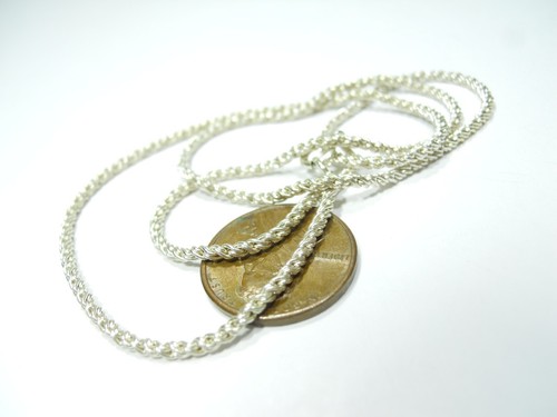 COLLAR DE PLATA DE LEY 925 DE 1,75 mm de ancho cadena de eslabones de cuerda trenzada de 18" - Imagen 12 de 12