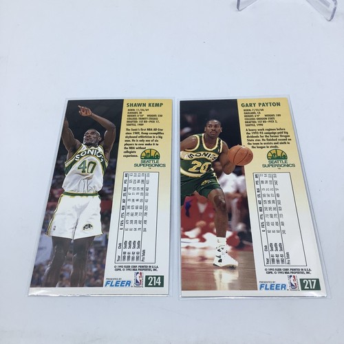 1993-94 Fleer NBA Jam Session Shawn Kemp #214 & Gary Payton #217 Supersonics - Picture 2 of 6