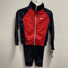 Nike Boys Futura Tricot Jacket And Pants. Blue/red. 2pc Set. Size 4T-Ships Free