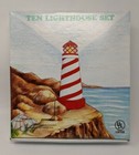 Lighthouse String Lights Party Novelty Christmas Vintage Set of 10  Original Box