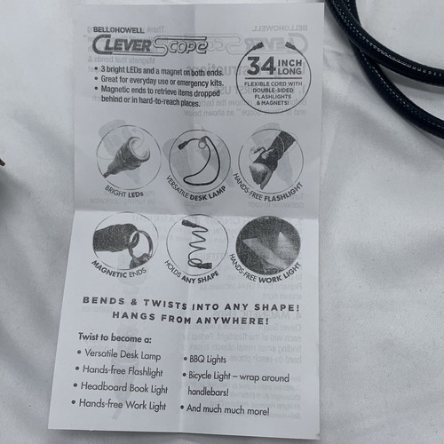 Bell+Howell Clever Scope LED Light Dual-Sided Flexible Magnetic Flashlight - NEW - Picture 5 of 6