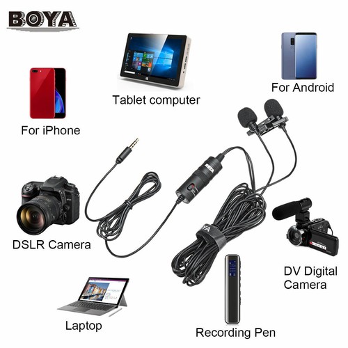 BOYA BY-M1DM Omni-directional Lavalier Microphone for LG V40 ThinQ V40 Q Stylus - Picture 7 of 9