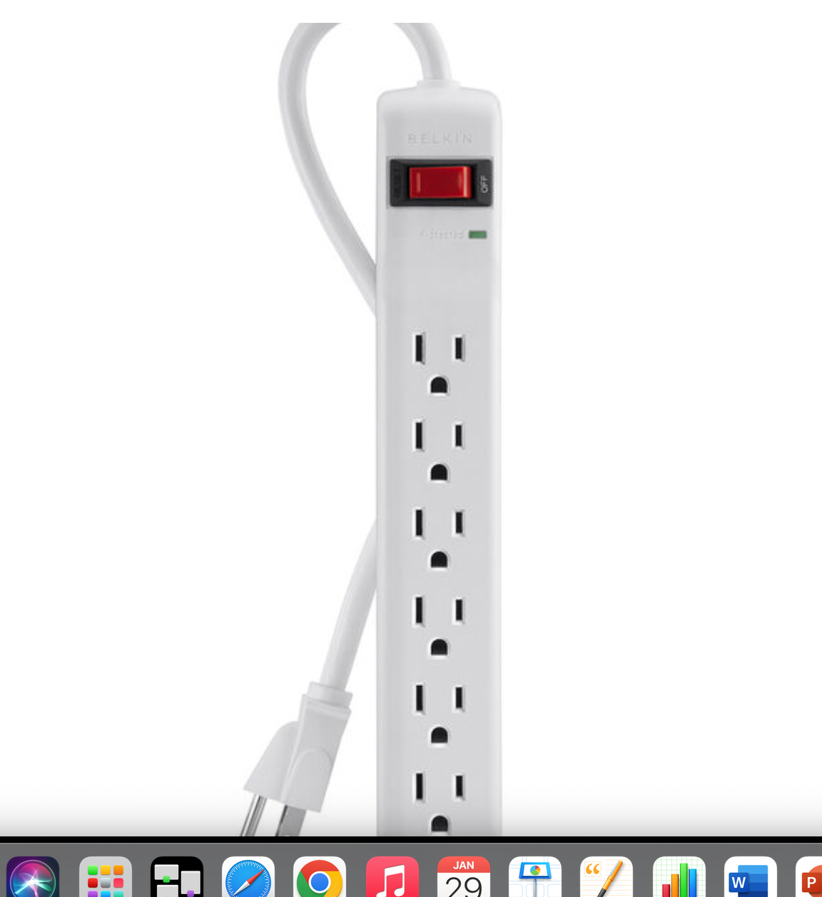 Staples Extension Cord 3 Prong 6 Outlet Extender Surge Protector Power Strip-image