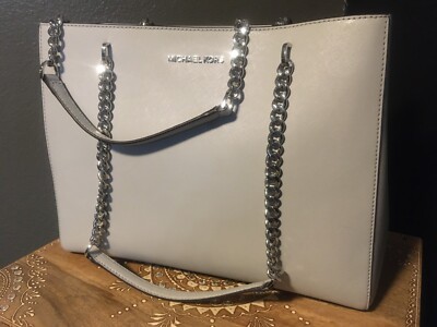 MICHAEL KORS Ellis Large Aluminum Tote Leather 38S9SE0T3L