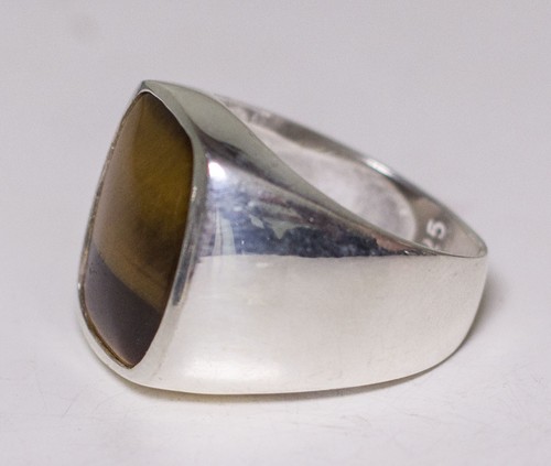 925 Sterling Silber Herren Uniqe Unikat Perfekter Ring, Tigerauge Natur Edelstein - Bild 2 von 6