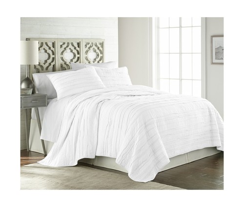 Chezmoi Collection Katy 3-Piece Solid Raw Edge 100% Cotton Pre-Washed Soft-Fi... - Picture 2 of 4