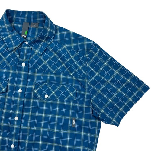 STIO Shirt Men’s S Eddy Pearl Snap Short Sleeve Gingham Plaid Western Cowboy - Picture 5 of 13