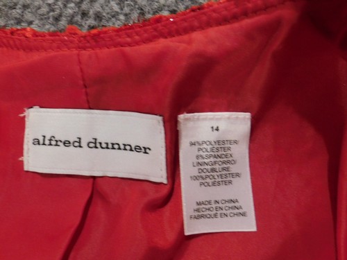 Alfred Dunner Womens Jacket 14 Red open stretch designer - Picture 4 of 10