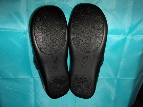 NWOB Alegria Black Suede Multi Colored Clogs - 6.5 - Picture 5 of 5