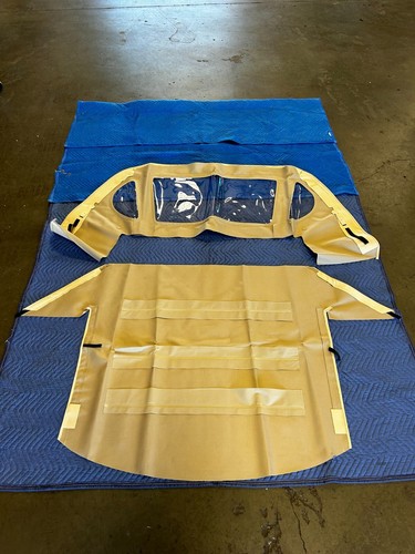 Mercedes Benz 300SL 500SL 129 Chassis German Tan Canvas Top with Plastic Window - Picture 4 of 6