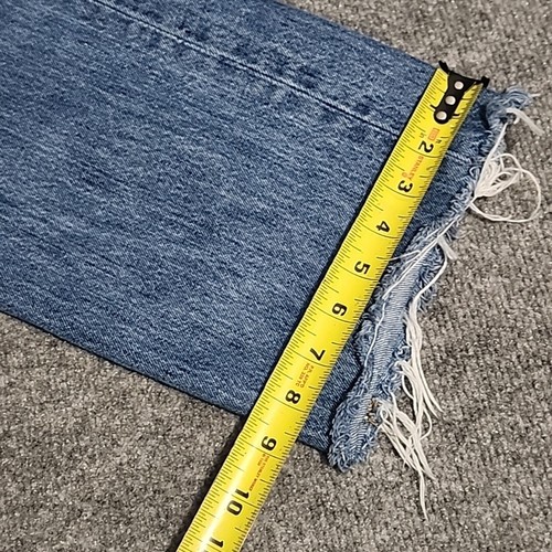 Levi 501 Denim Jeans Mens 34x30 (Fits 34x27) Blue Button Fly Straight Cut Offs - Picture 13 of 13