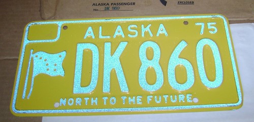 1975 ALASKA North to the Future UNUSED w Original Envelope - Navy on Yellow - Picture 4 of 5