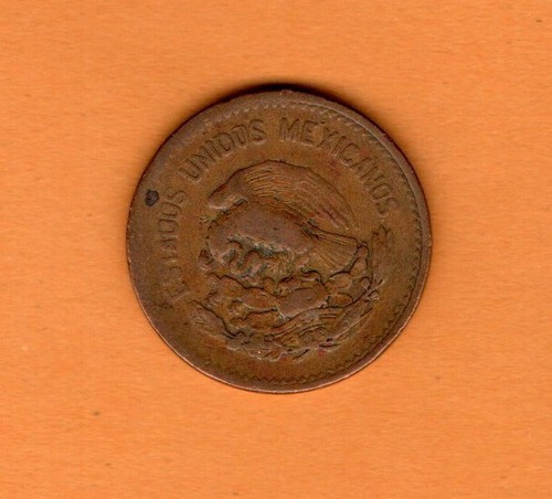Mexico Coin 20 Centavos 1954 Brass 10gr. 28.5mm KM#440 (Low Shipping) - Picture 2 of 2