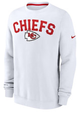 3XL - Nike Kansas City Chiefs White Team Long Sleeve Crew Sweatshirt MSRP 75 