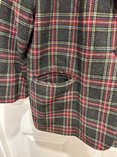 Vintage Sag Harbor Blazer Gr. 18 W rot grün Wolle Tartan kariert Urlaub Akademie - Bild 2 von 7