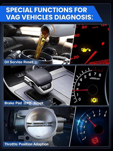 Ancel VD500 OBD2 Diagnosegerät Fehlercodes Auslesen Löschen Motor EPB ABS SRS Öl - Bild 3 von 12