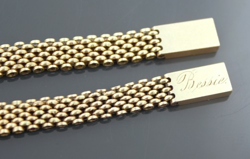 Juego de 2 pulseras vintage victorianas de oro de 14k para bebé - Imagen 6 de 7