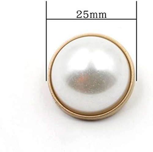 10Pcs round Pearl Buttons with Shank for Sewing Gold Button Crafts for Clothes S - Picture 2 of 12
