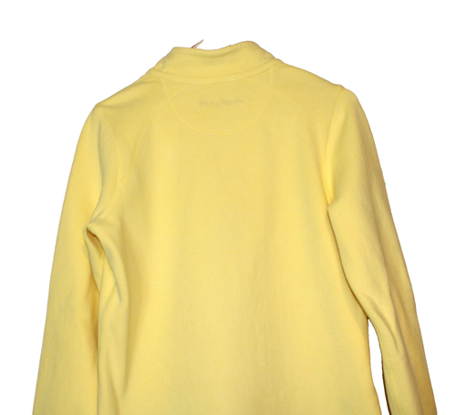 Tommy Bahama gelbes Baumwollshirt mit halbem Reißverschluss für Damen großer Stehkragen - Bild 6 von 17