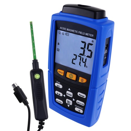 Gaussmeter Magnetic Field Strength Meter AC / DC Automatic Manual Data Recording - Bild 1 von 12