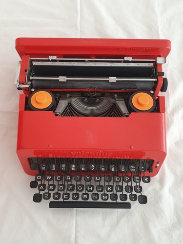 🔶️ETTORE SOTTSASS PERRY KING OLIVETTI VALENTINE S RED TYPEWRITER 1968 MCM MOD - Picture 9 of 22