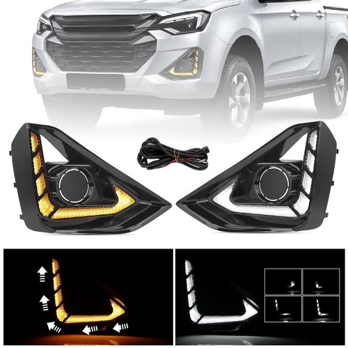 LED DRL Daytime Running Light Fog Lamp w/ Turn For Isuzu D-max Dmax 2023-2025 - Picture 10 of 13