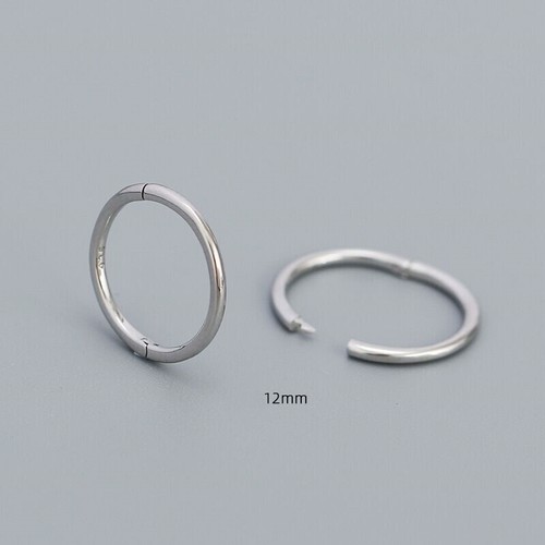 Piercing de aro anillo de plata esterlina 925 segmento con bisagras lisas labio nariz oreja - Imagen 11 de 12