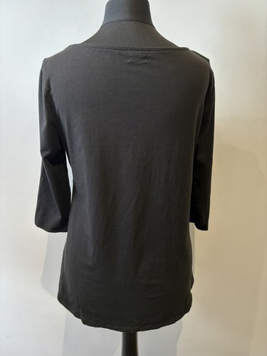 Hollister 3/4 Length Sleeve T-shirt Top, Tie Neck Ladies Size Large Black - Picture 3 of 9