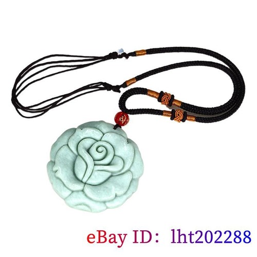 Jade Rose Anhänger Schmuck grüner Stein Halskette Zubehör Blume Natur - Bild 6 von 6