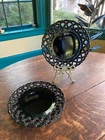 Westmoreland Glass Black Lace Edge Forget Me Not Lattice Plate Depression 8.5”