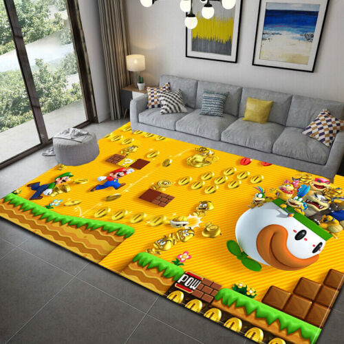 Kids 3D Super Mario Home Rug Living Room Bedroom Area Rug Carpet Floor Mats Gift - Picture 23 of 23