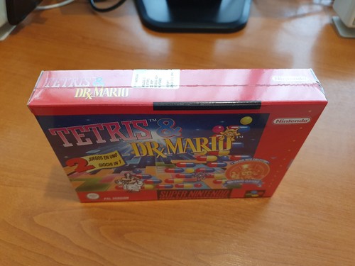 Super Nintendo SNES Tetris & Dr Mario - PAL - RARE ITALIAN VERSION - SEALED! - Picture 3 of 12