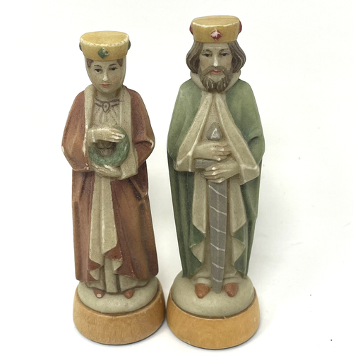 Vintage Anri Toriart Charlemagne Carved Chess Set Handpainted Sculptite READ - Picture 3 of 10