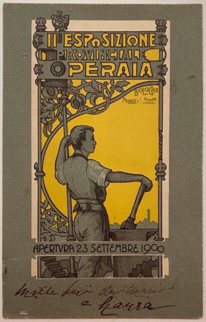 BOLOGNA IIa ESPOSIZIONE PROVINCIALE OPERAIA CARTOLINA PUBBLICITARIA BOLOGNA IIa ESPOSIZIONE PROVINCIALE OPERAIA CARTOLINA PUBBLICITARIA