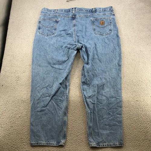 Carhartt Jeans Adult 50x30 Blue Denim Relaxed Fit Straight Leg Workwear 59593 - Picture 10 of 11