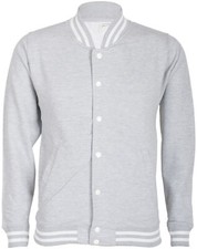 Old School Classic 2 Tone COLLEGE Baseball JACKET Gray Rockabilly