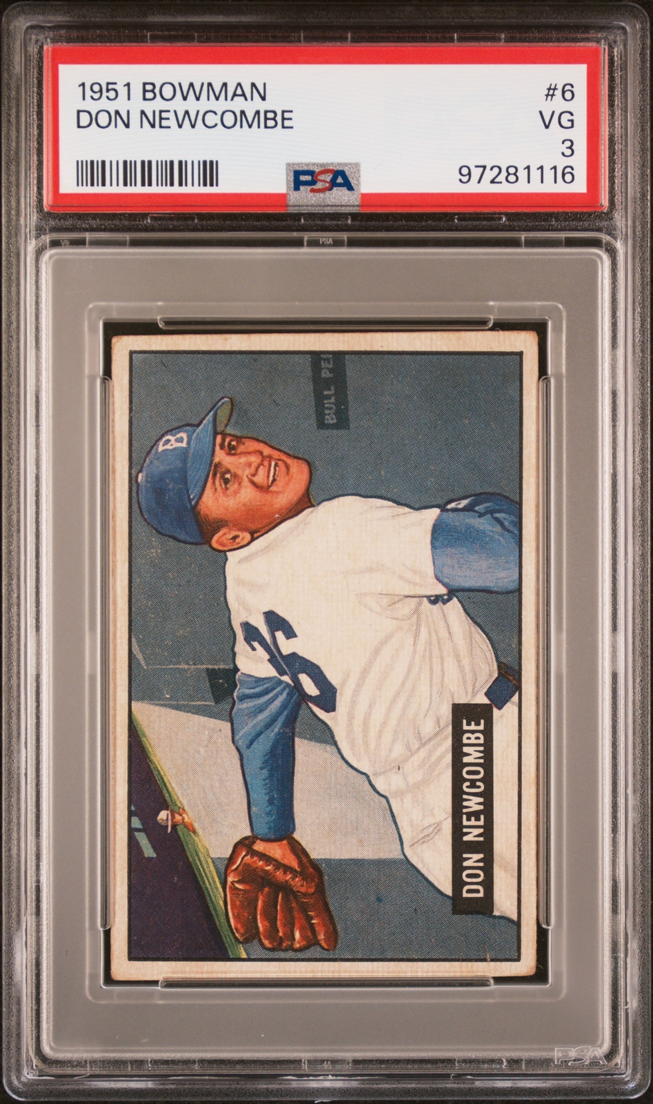 1951 Bowman #6 Don Newcombe - PSA 3 - VERY GOOD - (JB4)