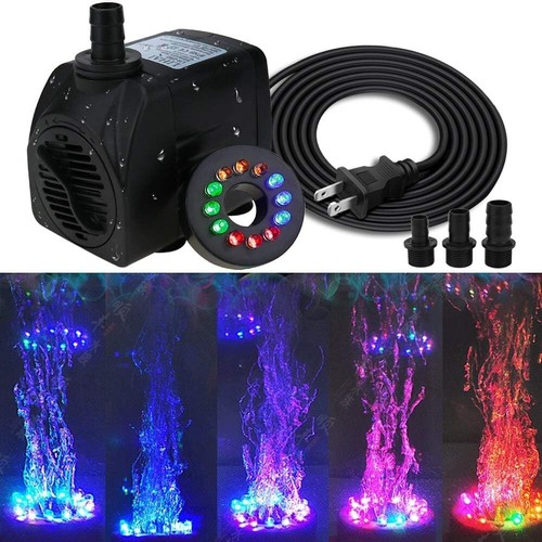 400 GPH Submersible Fountain Pump (1800L/H, 25W), Ultra Quiet 12 LED Colorful Pu - Picture 6 of 11