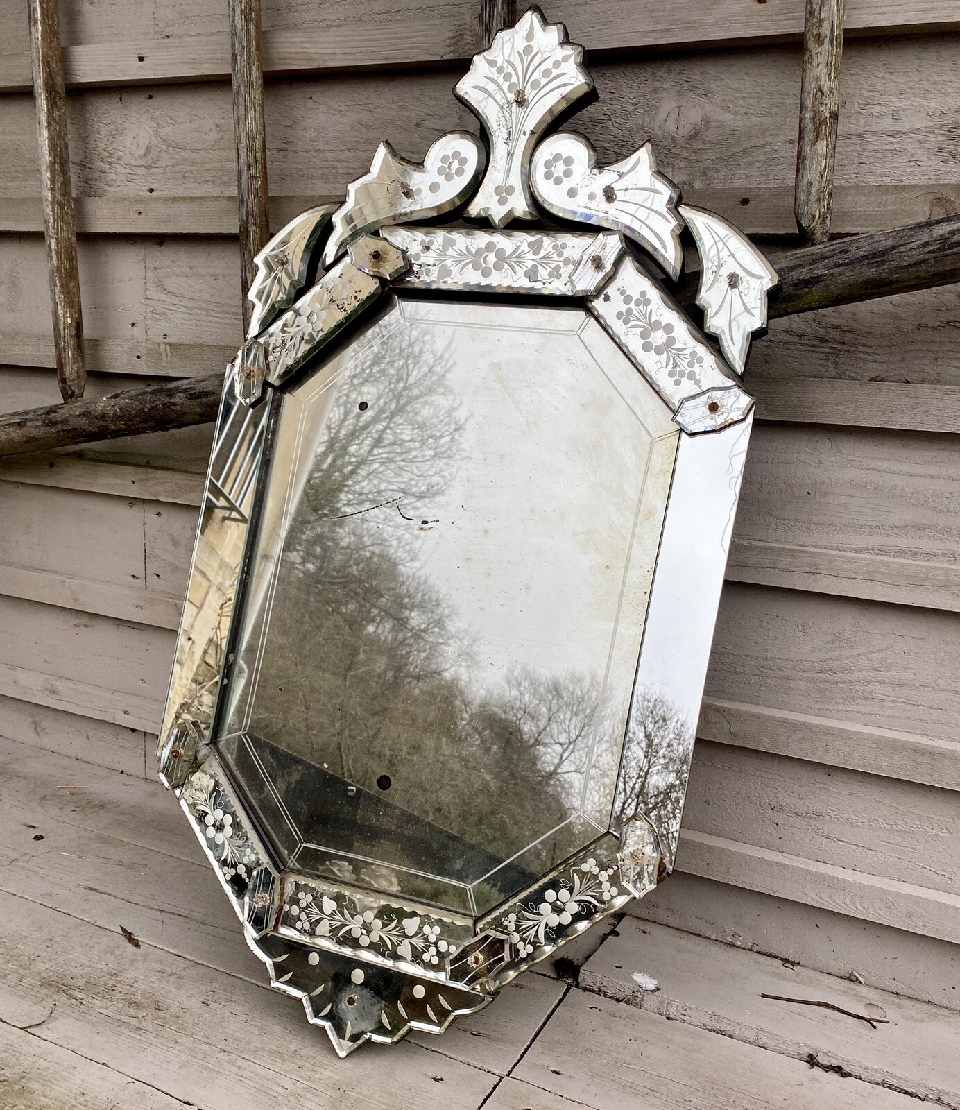 Vintage glass mirror eBay