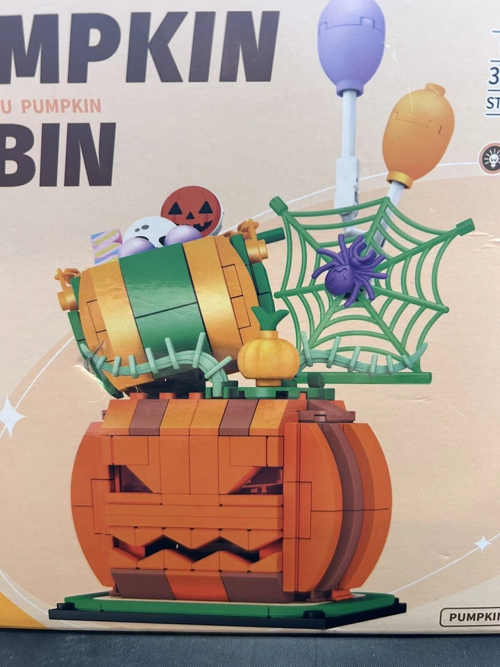 Halloween Pumpkin Cabin 327 Piece Building Blocks Set Table Display Decoration - Image 3 of 4