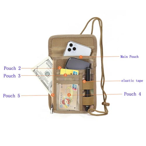 Tactical ID Card Holder Wallet Organizer Hanging Pouch Neck Lanyard Storage Bag - Picture 3 of 13