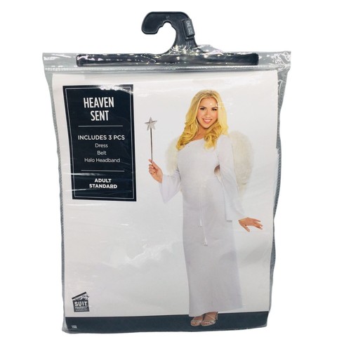 Heaven Sent Damen Engel Kostüm bis Größe 8 Kleid Gürtel Heiligenschein