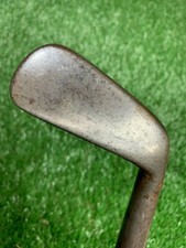 Antique Vintage Early No Name Scottish, Hickory Shaft Thick Hosel Iron