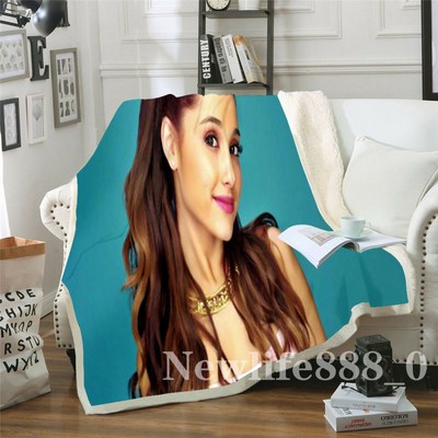 star Ariana Grand 3D Print Sherpa Blanket Sofa Couch Quilt Cover throw blanket
