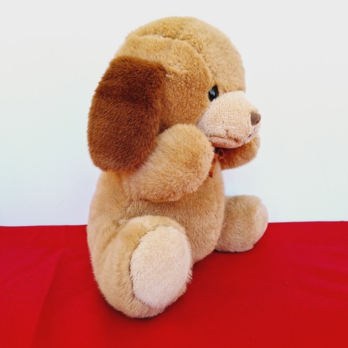 Peluche vintage American Wego cachorro perro 13 pulgadas marrón sentado orejas flojas 1020A - Imagen 3 de 10
