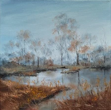 Original Oil Painting Landscape River Painting
