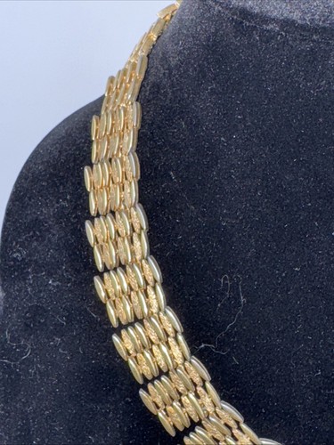 Vintage Coro Gold Tone Necklace Choker Signed Hook Clasp - Picture 3 of 9